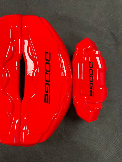 Червоні індивідуальні накладки на супорти гальм для Dodge Durango 2011-2017, комплект з 4 шт.