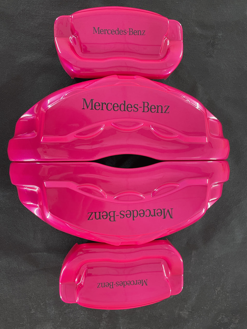 Рожеві кастомні чохли на гальмівні супорти Mercedes Benz, комплект 4 шт.