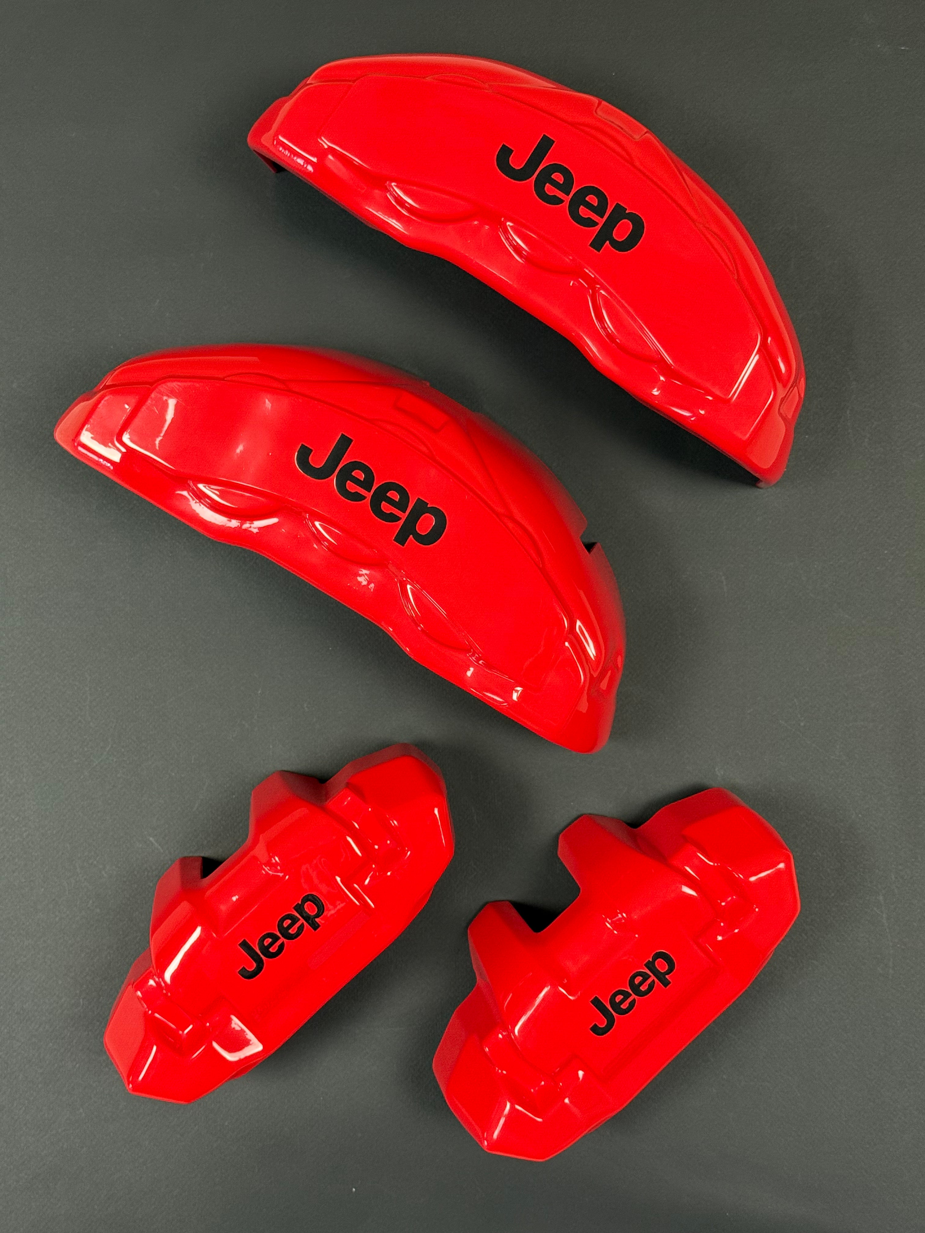 Червоні декоративні накладки на супорти для Jeep Grand Cherokee 2012-2018, комплект з 4 штук