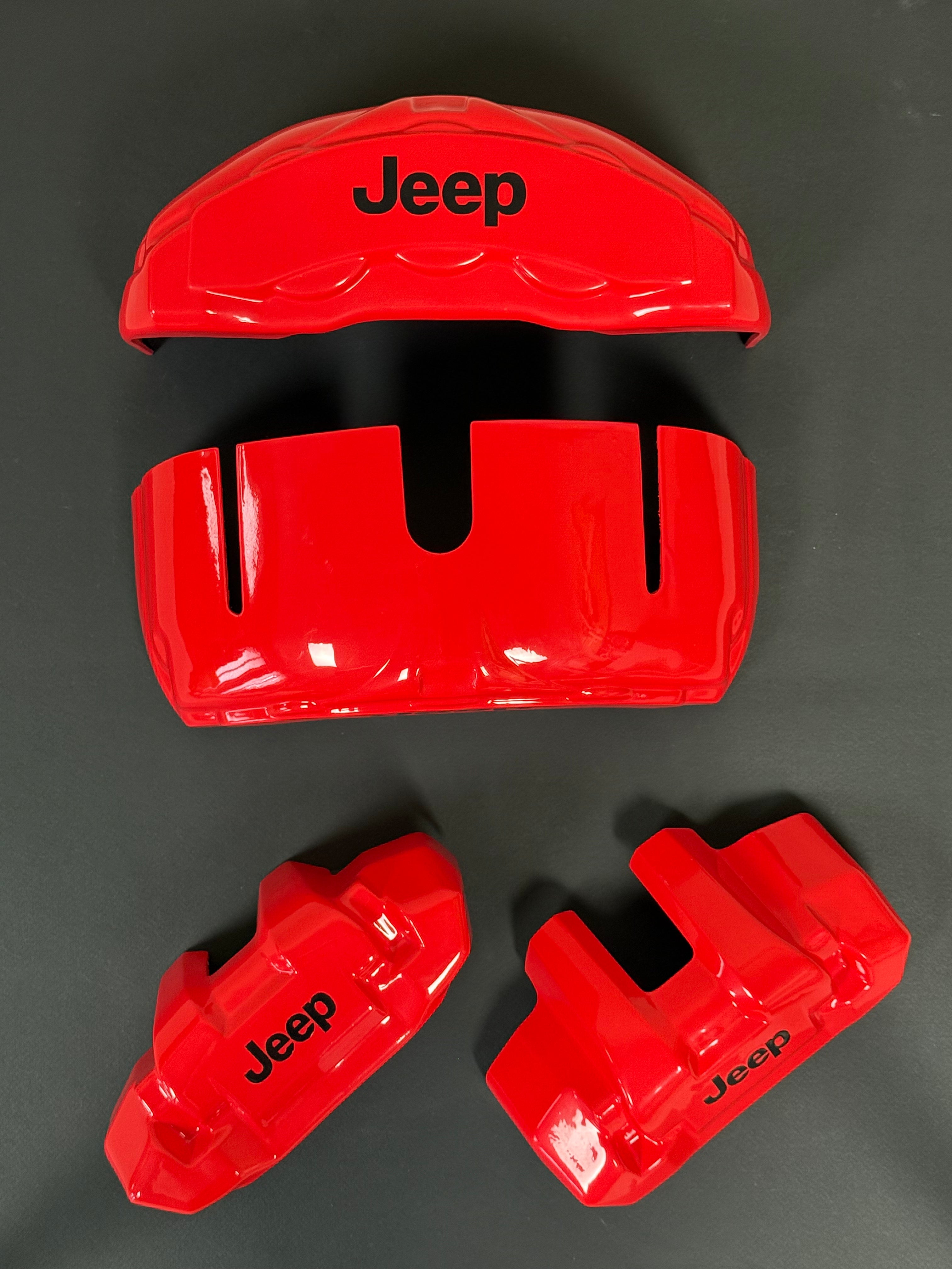 Червоні декоративні накладки на супорти для Jeep Grand Cherokee 2012-2018, комплект з 4 штук