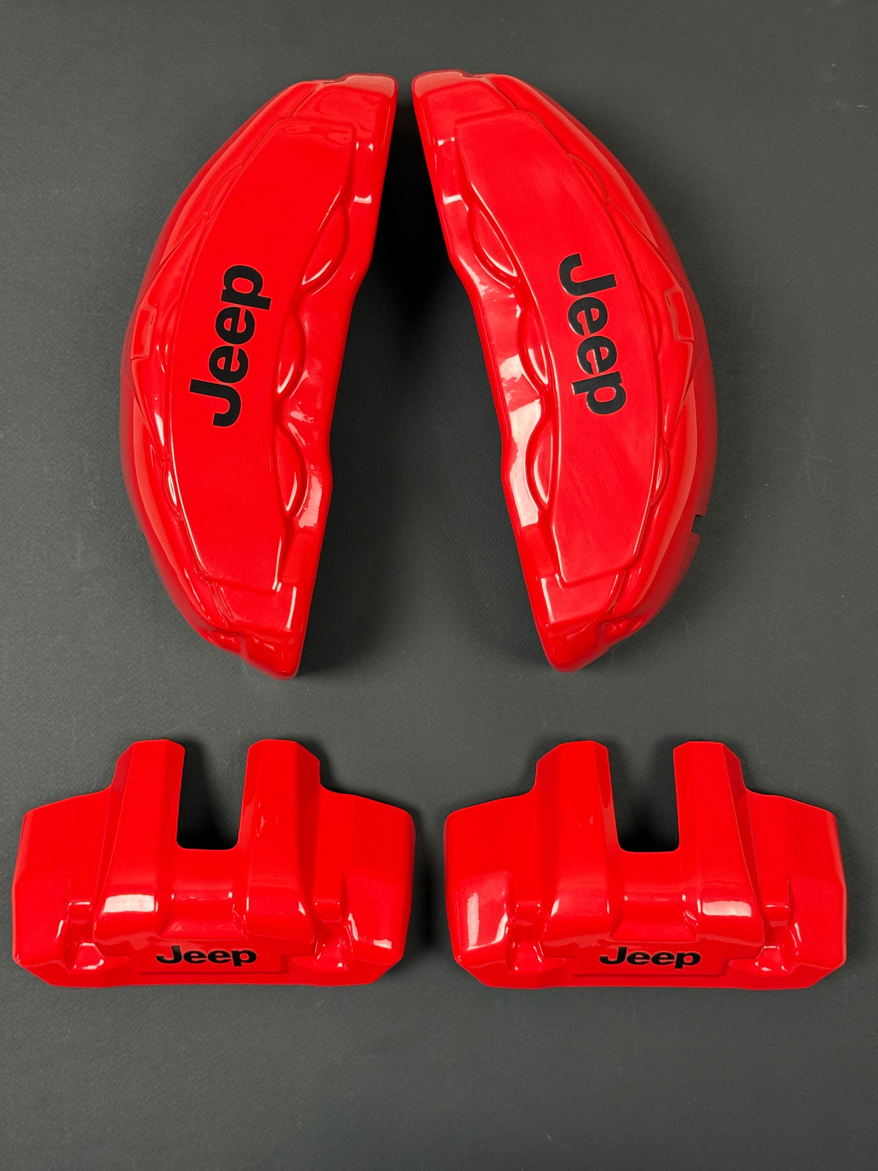 Червоні декоративні накладки на супорти для Jeep Grand Cherokee 2012-2018, комплект з 4 штук