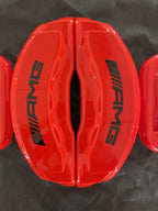 Червоні накладки на гальмівні супорти Mercedes-Benz AMG, комплект із 4 шт.