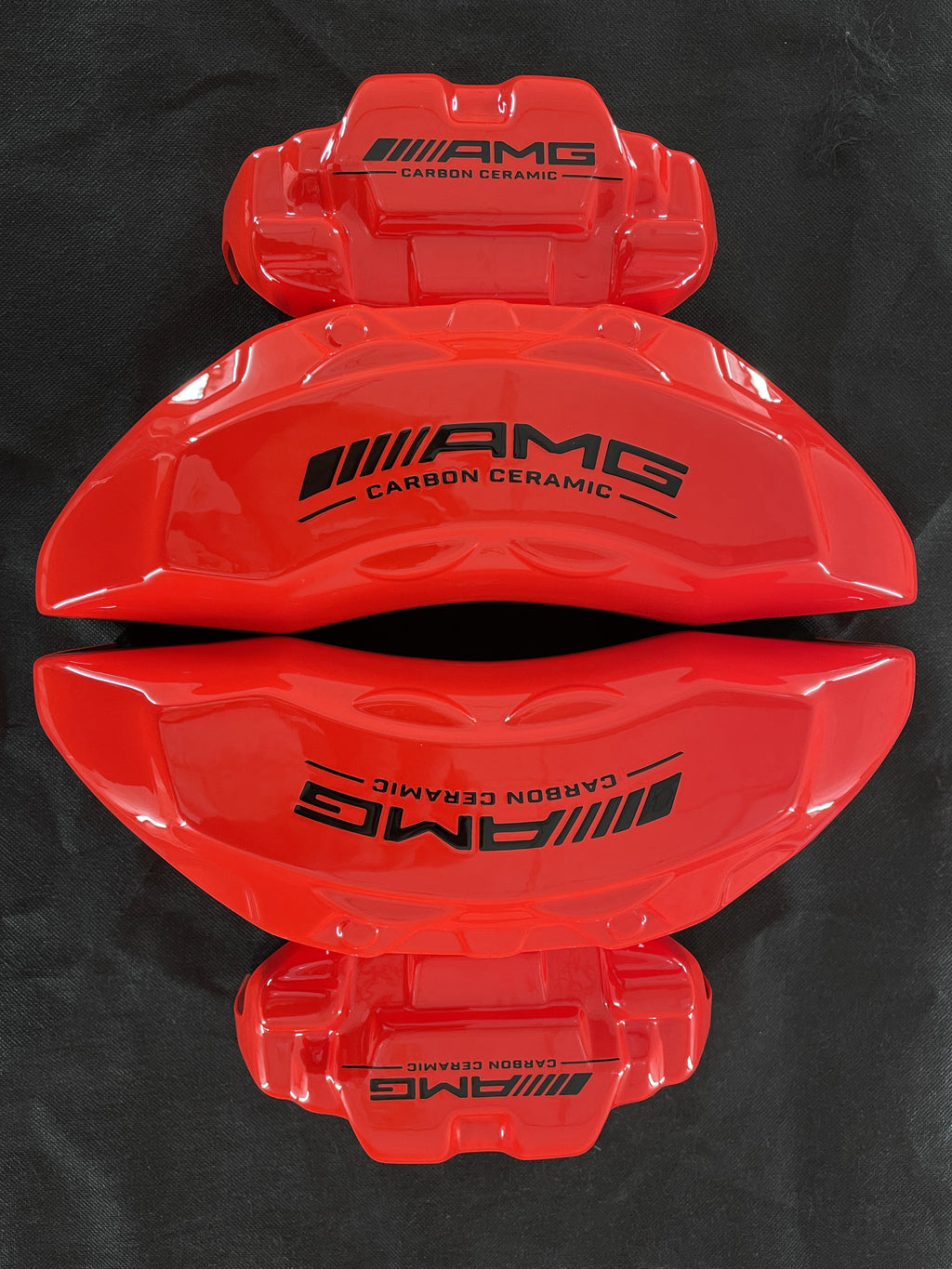 Червоні кастомні чохли для гальмівних супортів Mercedes Benz AMG, комплект із 4 шт.