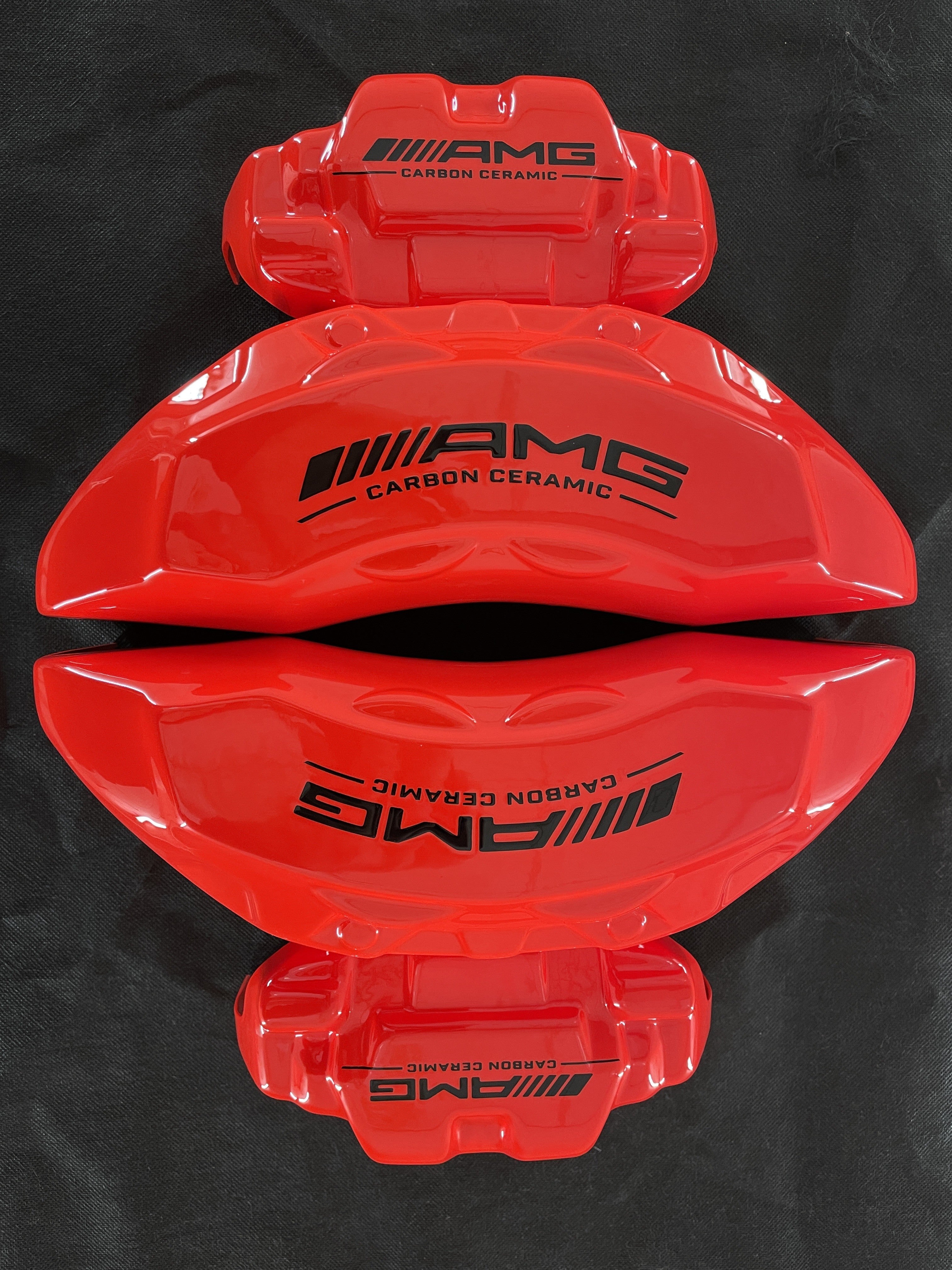 Червоні кастомні чохли для гальмівних супортів Mercedes Benz AMG, комплект із 4 шт.