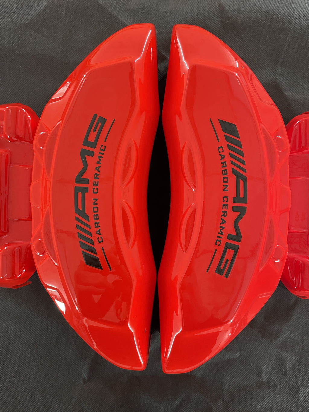 Червоні кастомні чохли для гальмівних супортів Mercedes Benz AMG, комплект із 4 шт.