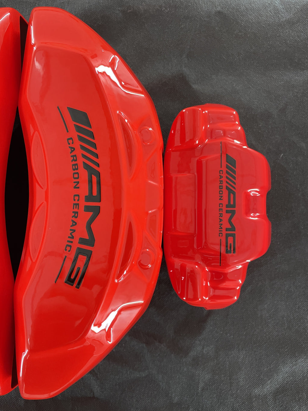 Червоні кастомні чохли для гальмівних супортів Mercedes Benz AMG, комплект із 4 шт.