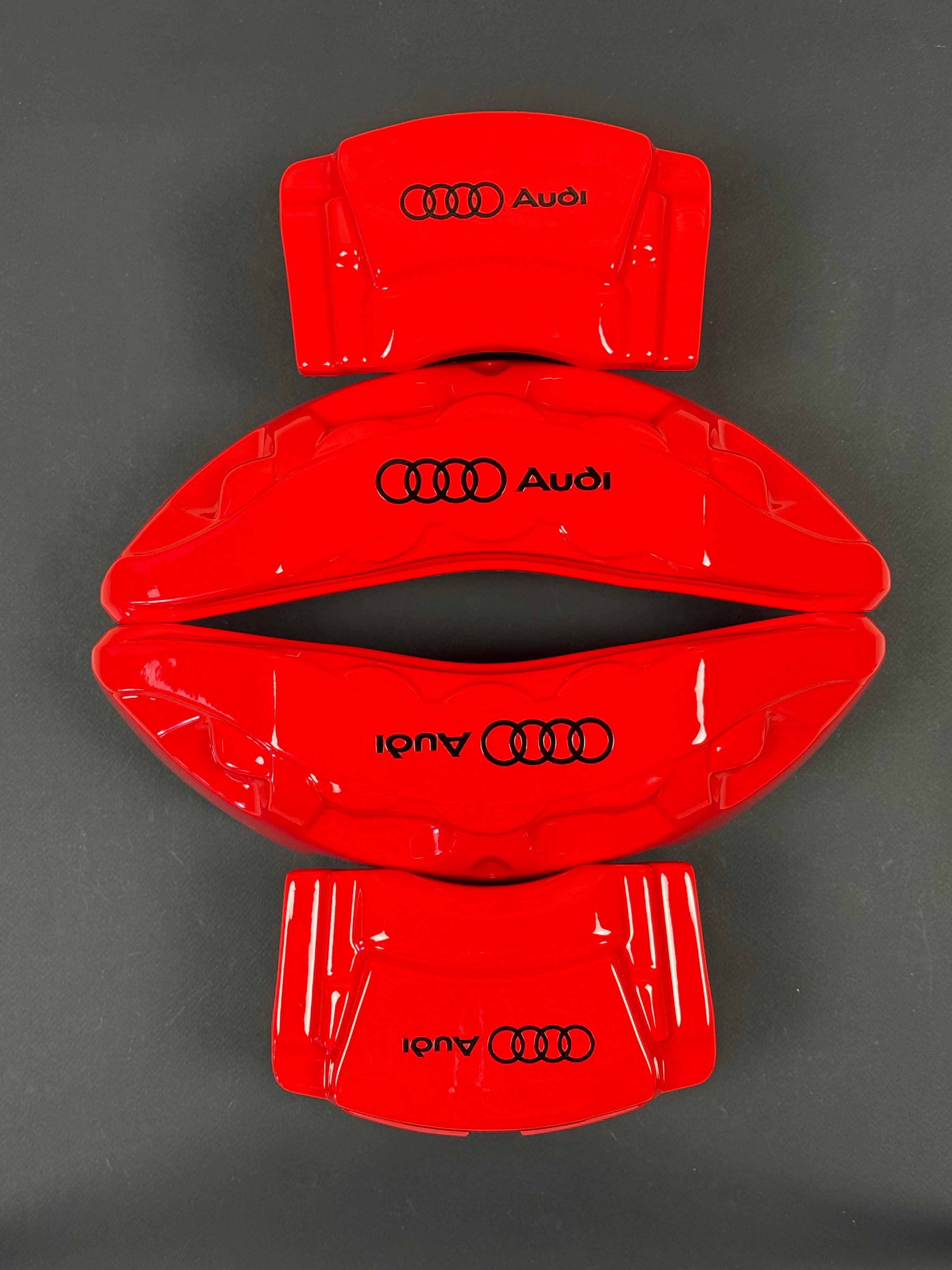 Audi Q7, Q8 2016-2025 червоні індивідуальні накладки на гальмівні супорти, комплект з 4 шт.