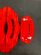 Червоні кастомні чохли на гальмівні супорти Mercedes-Benz AMG, комплект із 4 шт.