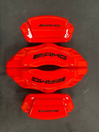 Червоні кастомні чохли на гальмівні супорти Mercedes-Benz AMG, комплект із 4 шт.