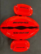 Червоні нестандартні накладки на гальмівні супорти Mercedes-Benz AMG, комплект із 4 штук