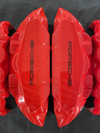 Porsche 911 червоні нестандартні накладки на гальмівні супорти, комплект із 4 шт.