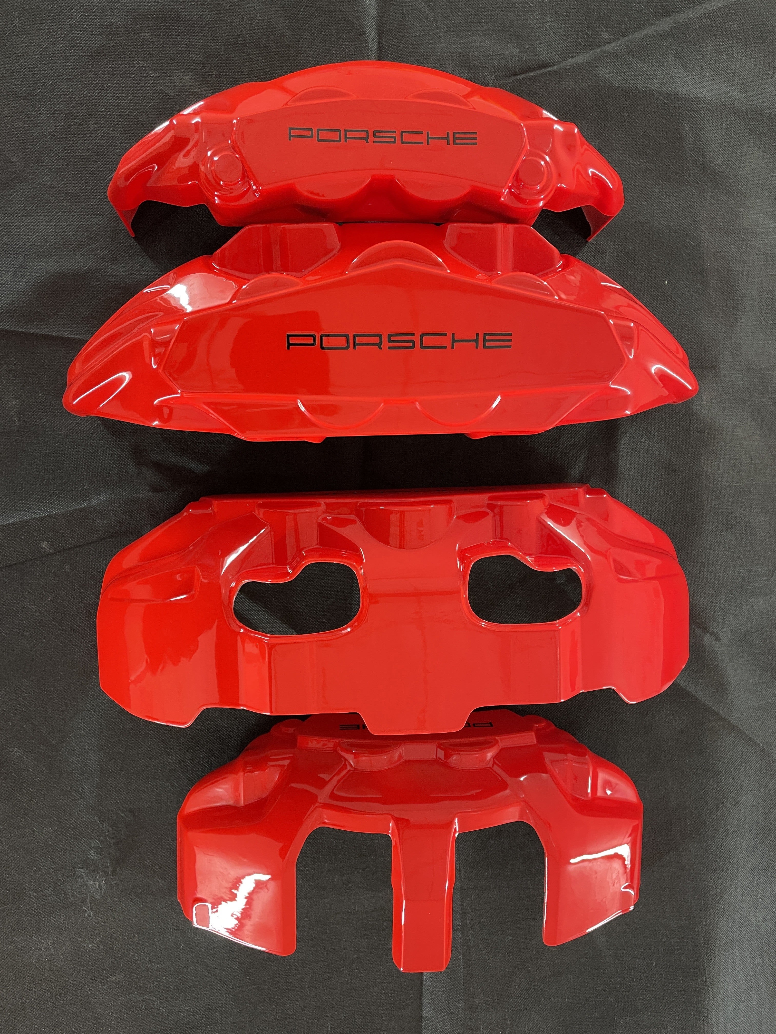 Porsche 911 червоні нестандартні накладки на гальмівні супорти, комплект із 4 шт.
