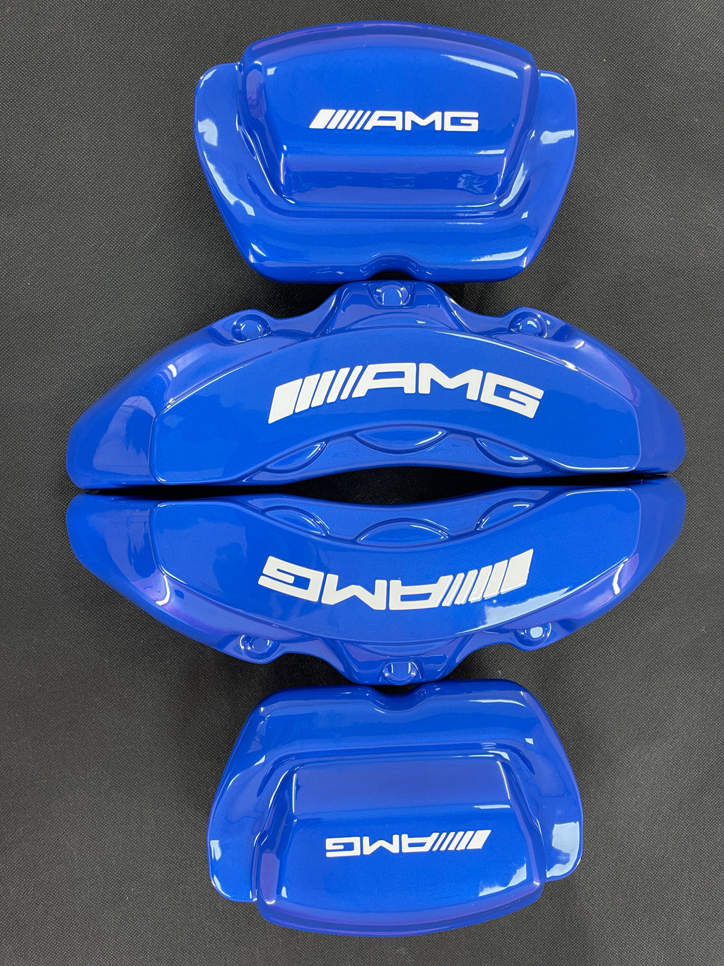 Сині індивідуальні накладки на гальмівні супорти Mercedes-Benz AMG, комплект із 4-х штук