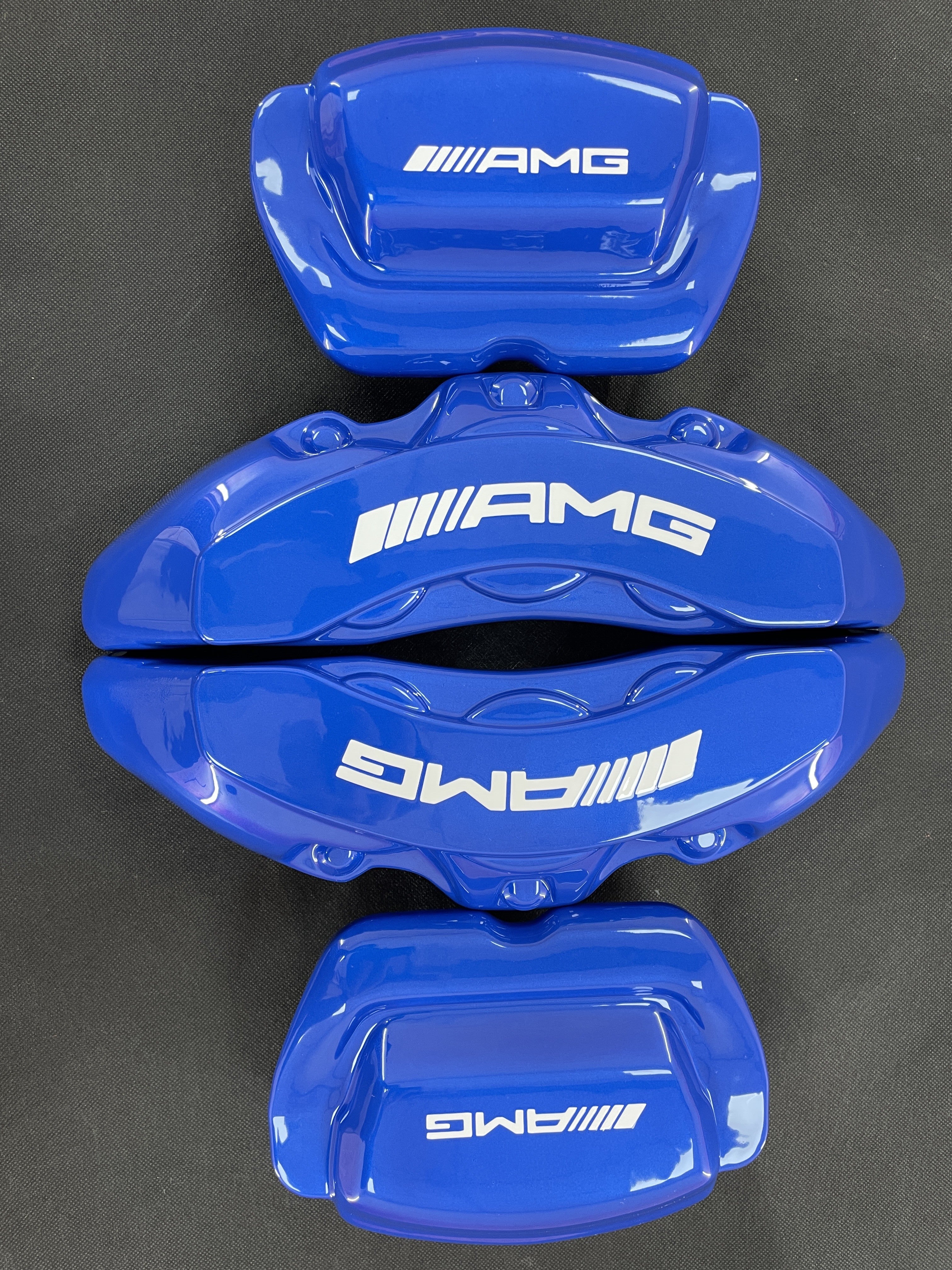 Сині індивідуальні накладки на гальмівні супорти Mercedes-Benz AMG, комплект із 4-х штук