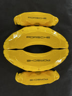 Жовті нестандартні накладки на гальмівні супорти Porsche, комплект з 4 шт.