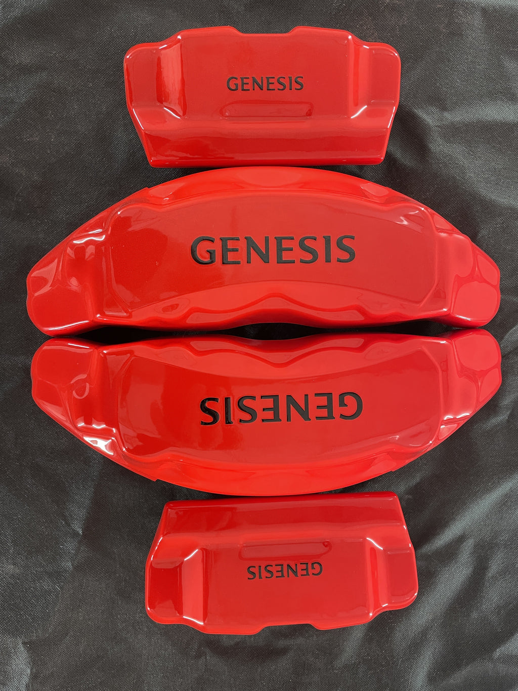 Red custom brake caliper covers for Genesis GV70 GV80, set of 4