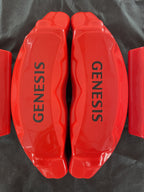 Red custom brake caliper covers for Genesis GV70 GV80, set of 4