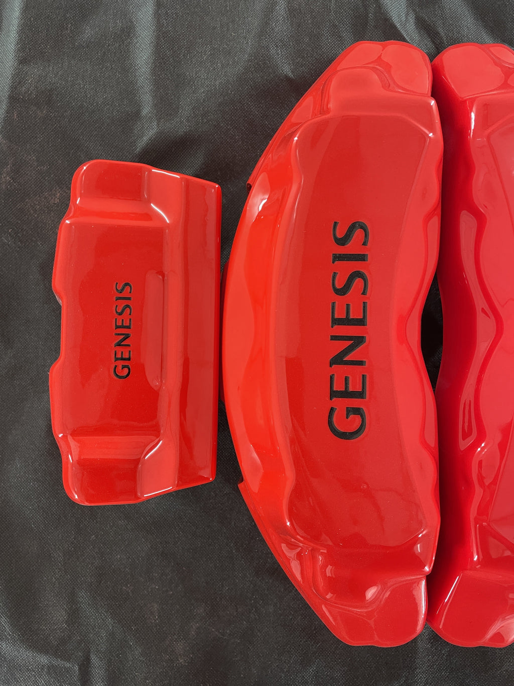 Red custom brake caliper covers for Genesis GV70 GV80, set of 4