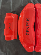 Red custom brake caliper covers for Genesis GV70 GV80, set of 4