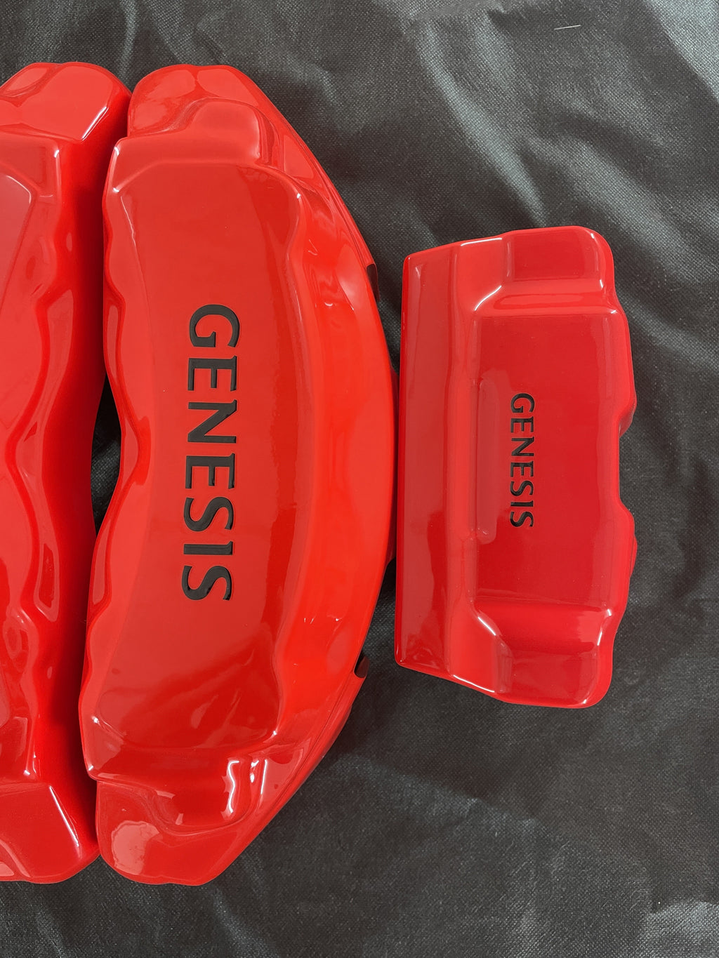 Red custom brake caliper covers for Genesis GV70 GV80, set of 4