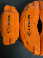 Помаранчеві кастомні спортивні накладки на супорти Lexus, комплект із 4 шт.