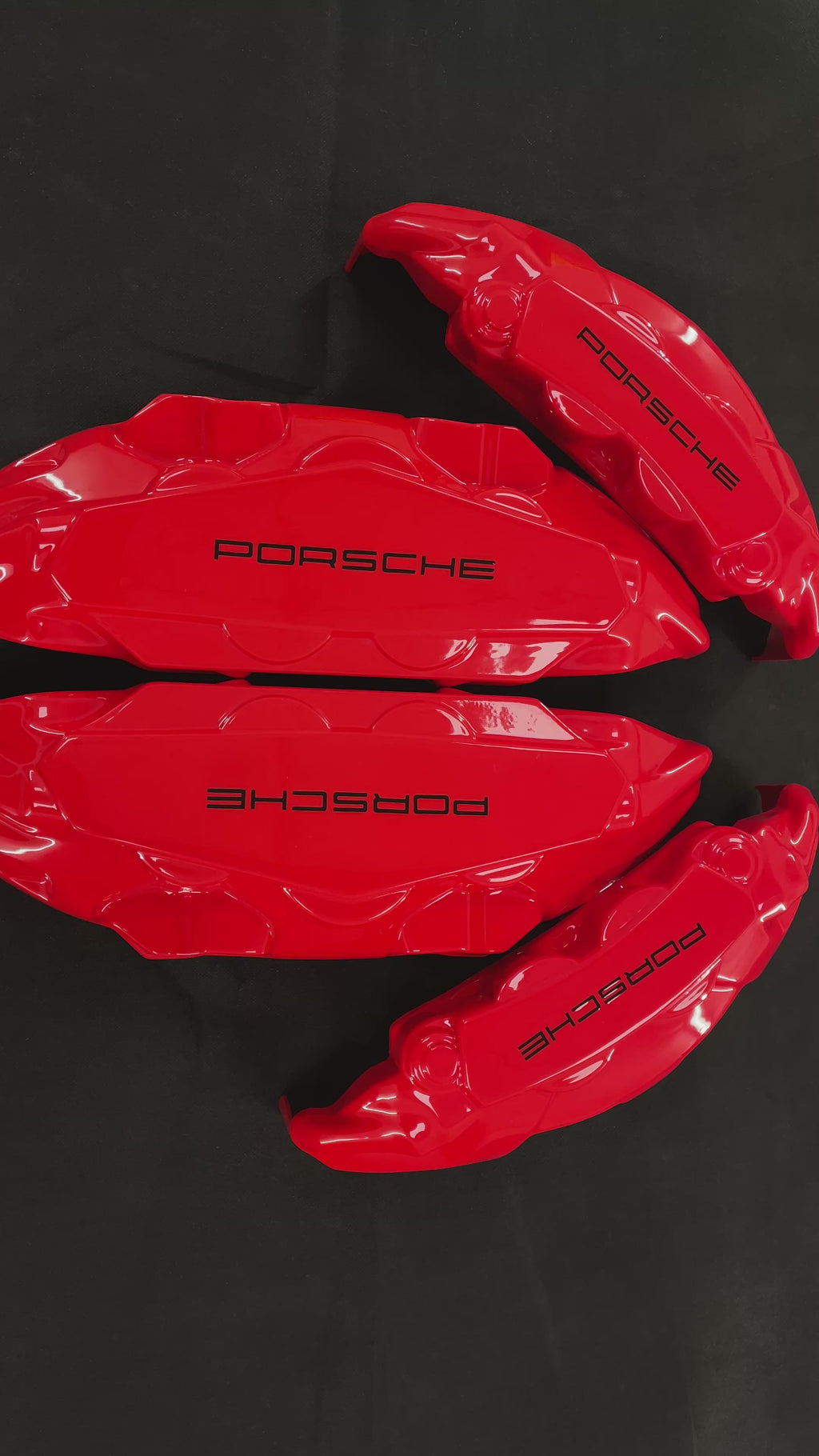 Porsche 911 червоні нестандартні накладки на гальмівні супорти, комплект із 4 шт.