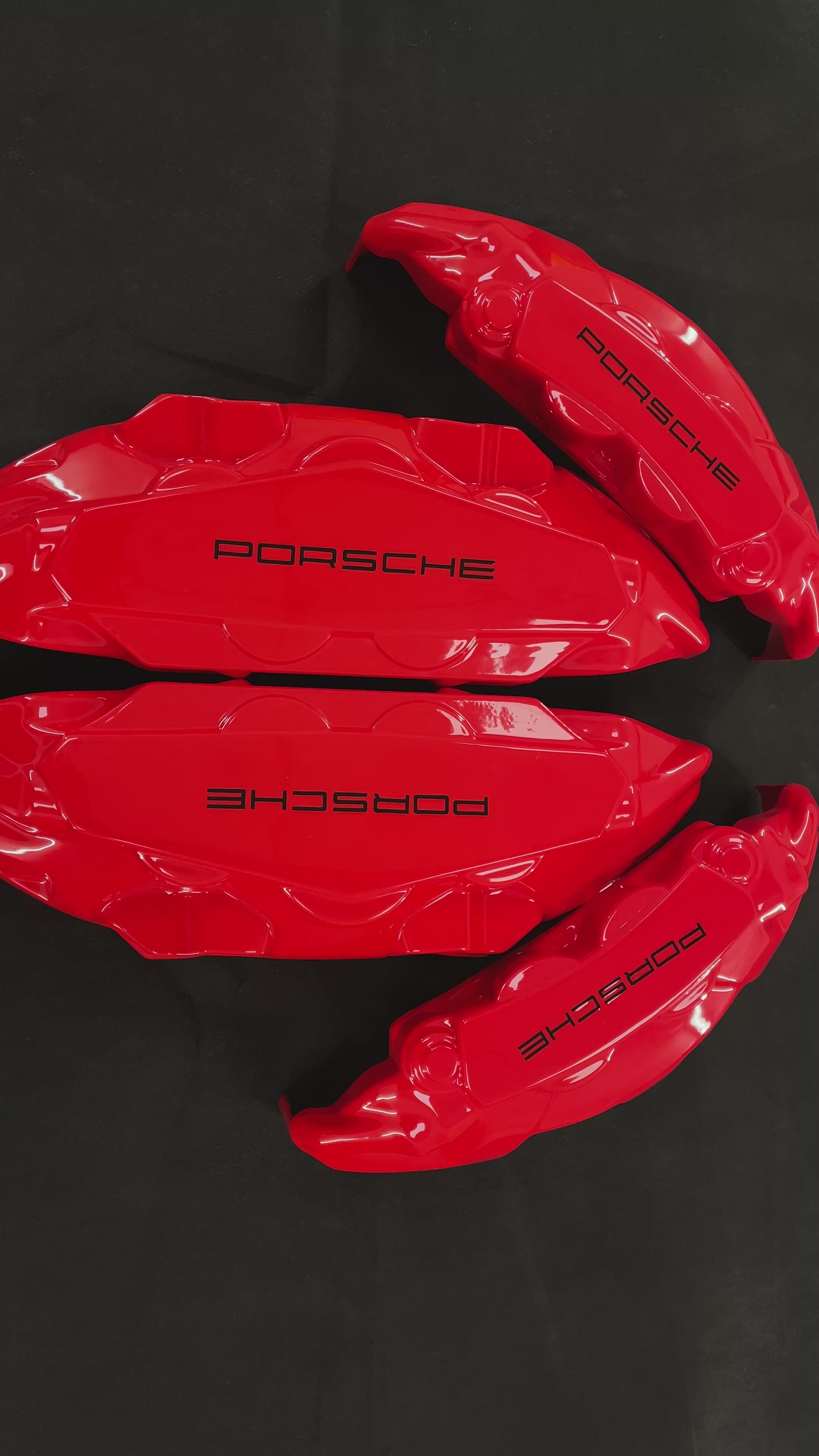 Porsche 911 червоні нестандартні накладки на гальмівні супорти, комплект із 4 шт.